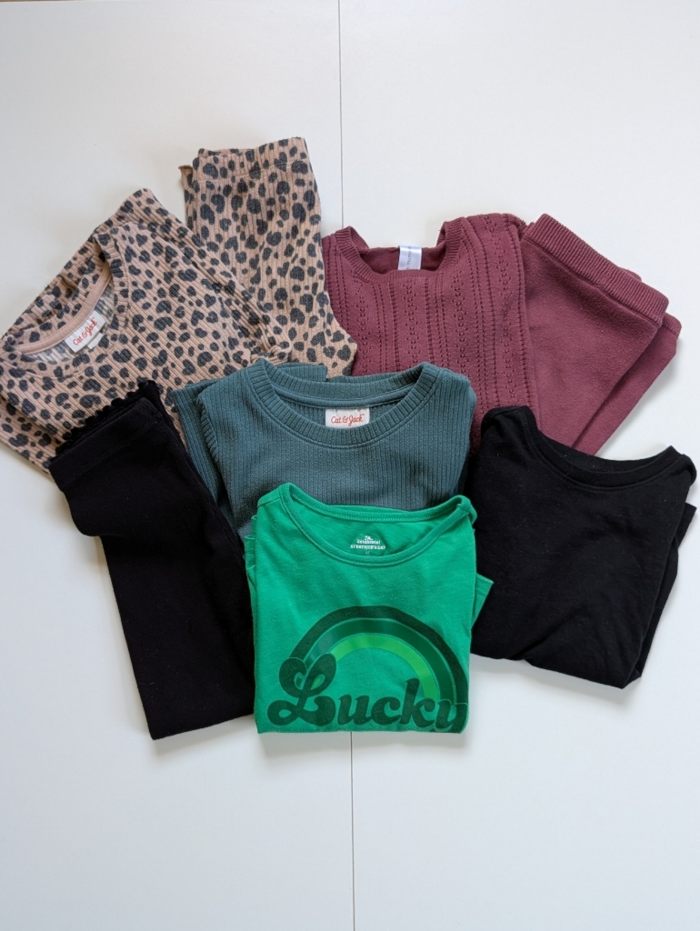 Cat & Jack And Mixed Lot of 8 Girls Shirts Pants Matching Sets 5T